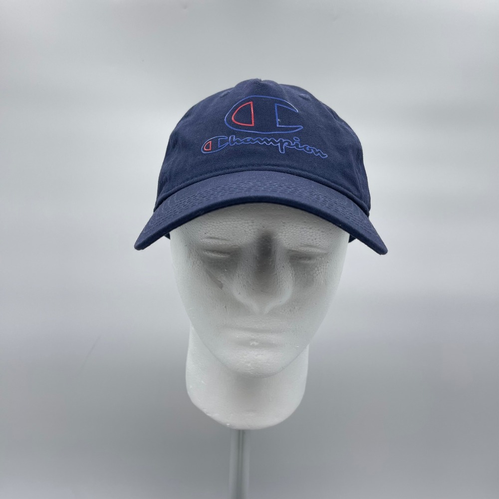 Champion 1158-1121 Unisex OSFA Navy Blue Dad Hat Embroidered Logo Adjustable Cap